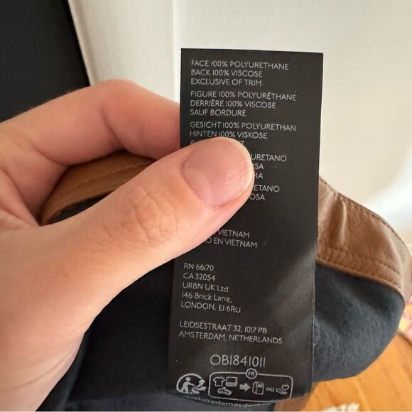 NWT Anthropologie The Madi Faux Leather Front-Slit Denim Skirt by Pilcro sz 4 - Picture 7 of 7